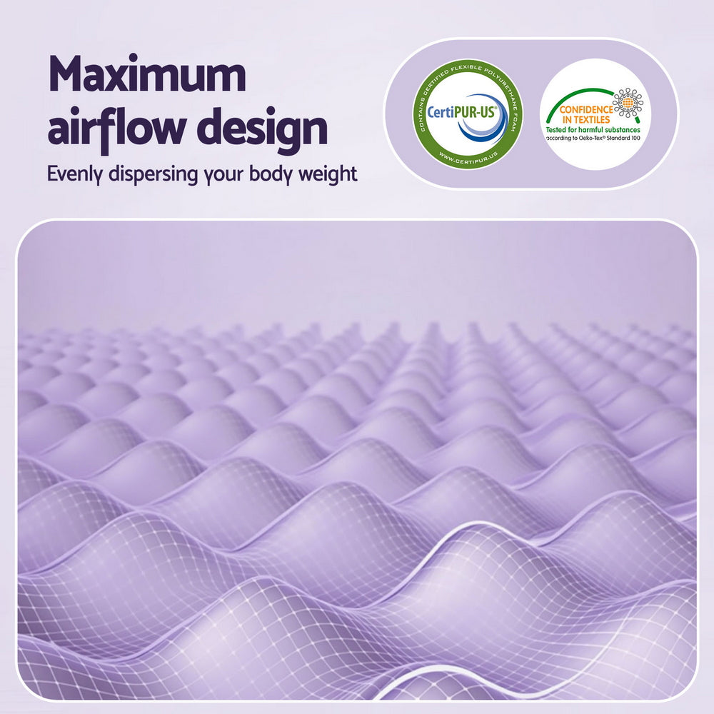 Serena Memory Foam Mattress Topper – Lavender – Double