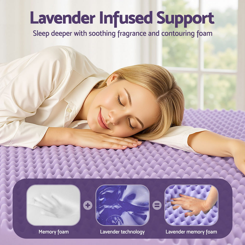 Aria Memory Foam Mattress Topper – White – Single