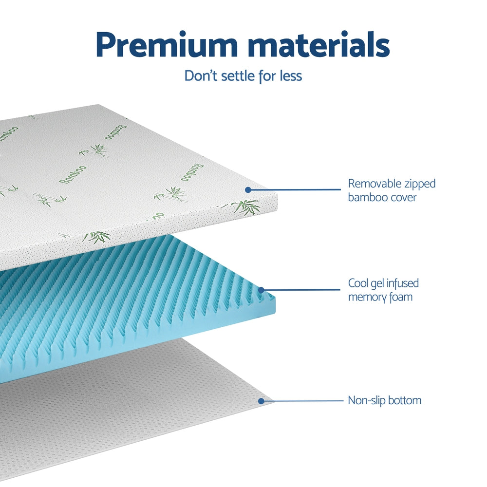 Veron Gel Foam Mattress Topper – White – Double