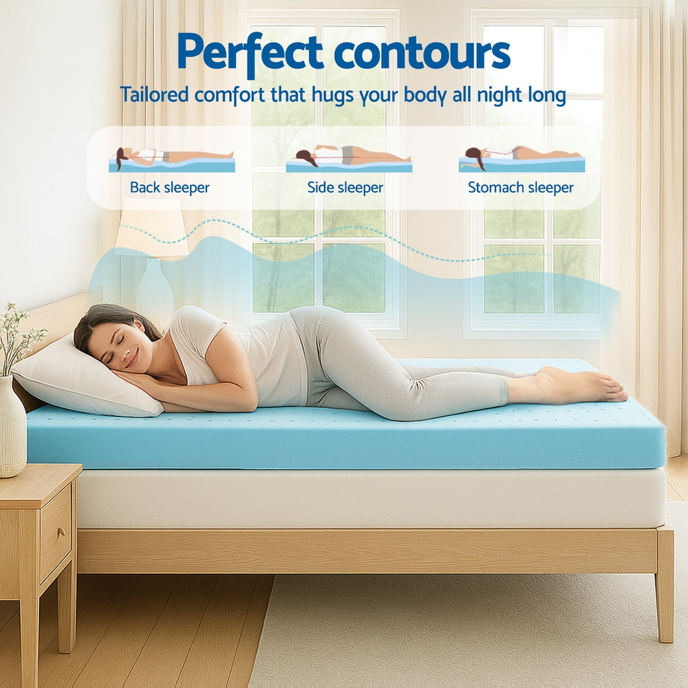 Ease Gel Foam Mattress Topper – White – King Single