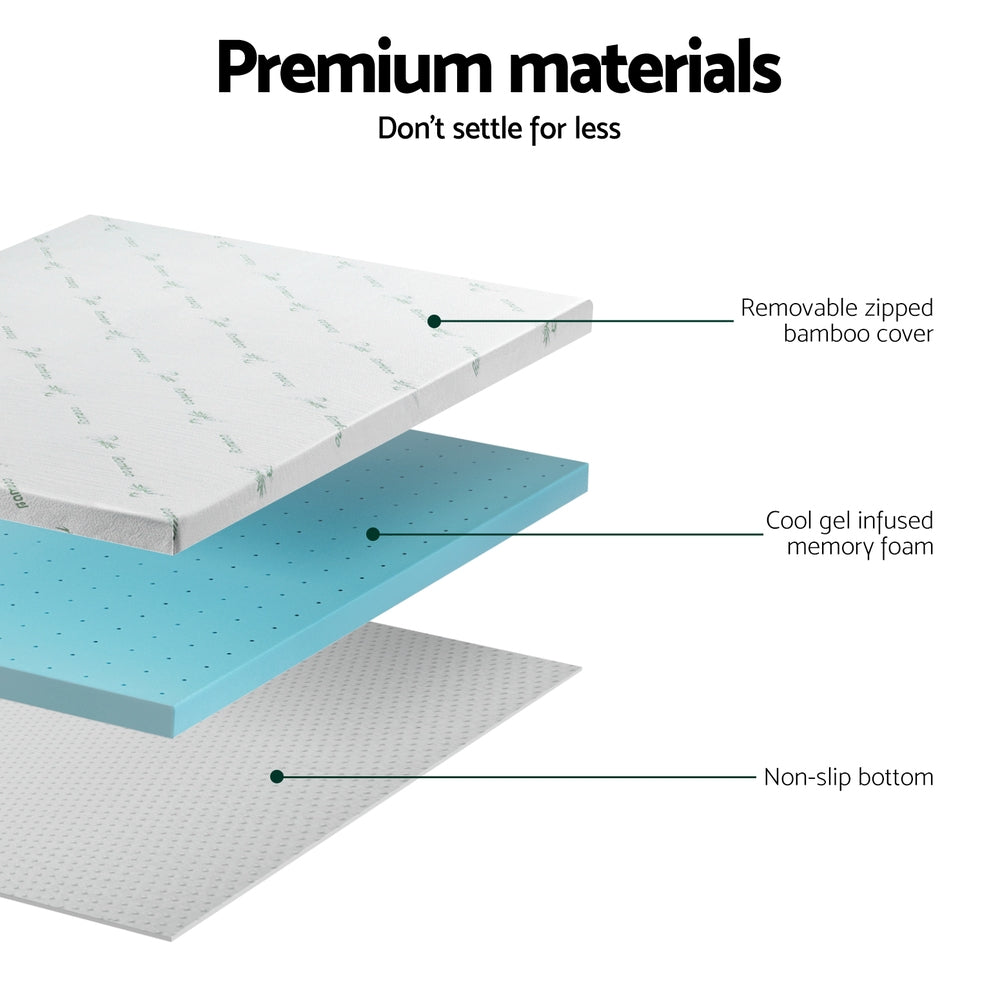 Velora Gel Foam Mattress Topper – White – 8 cm – Single
