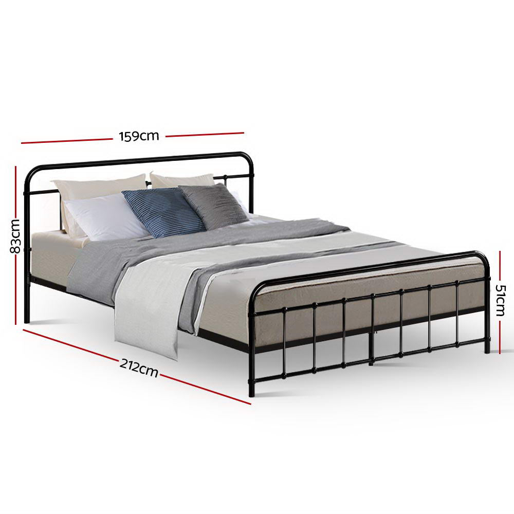 Leo Metal Bed Frame – Black – Queen
