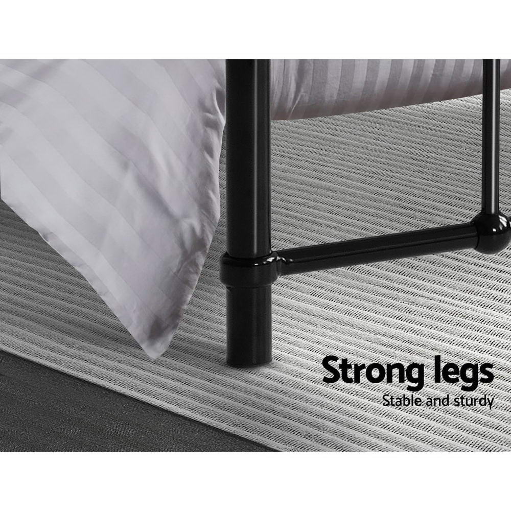 Serano Country Style Metal Bed Frame – Black – Single