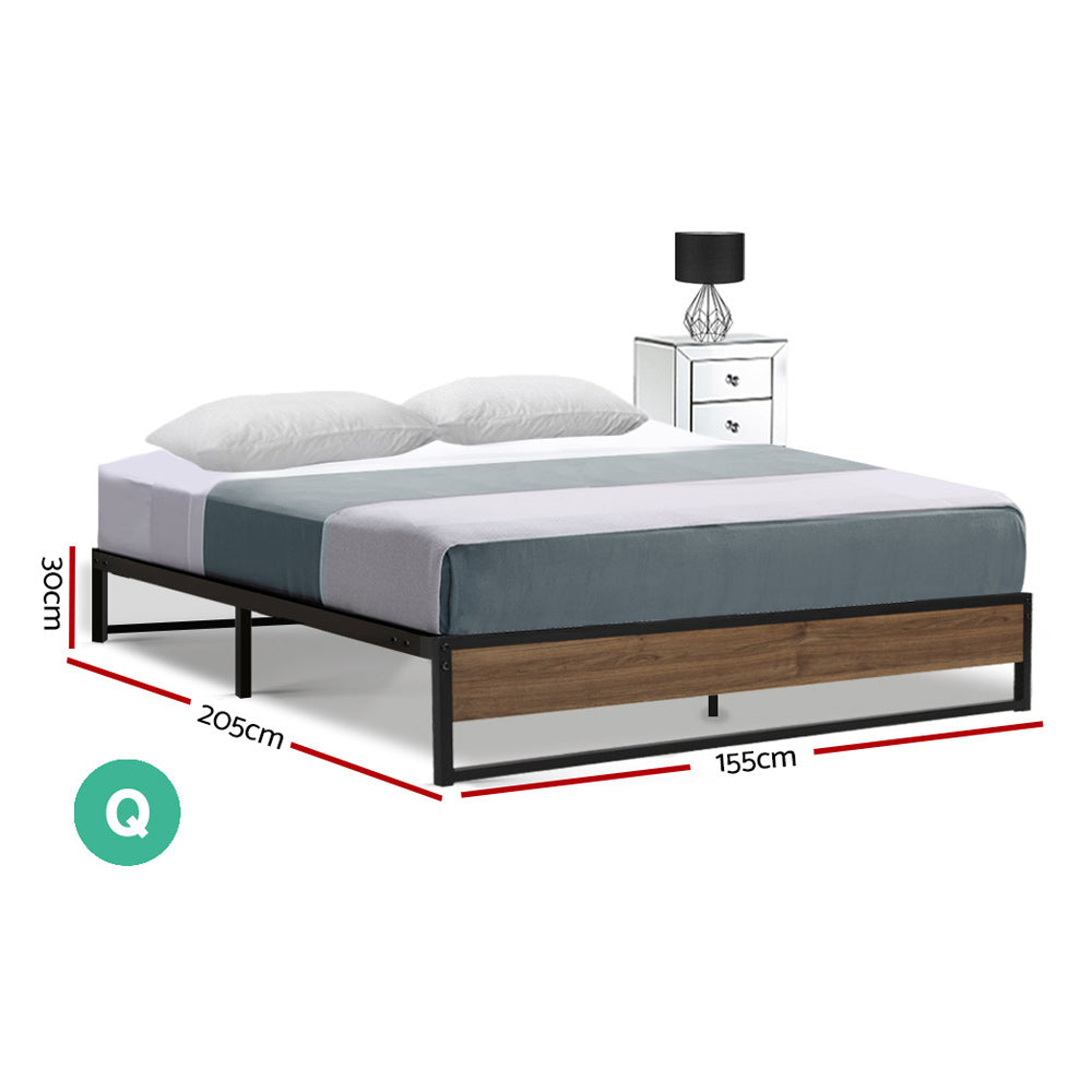 Oslo Metal Bed Frame – Black – Queen