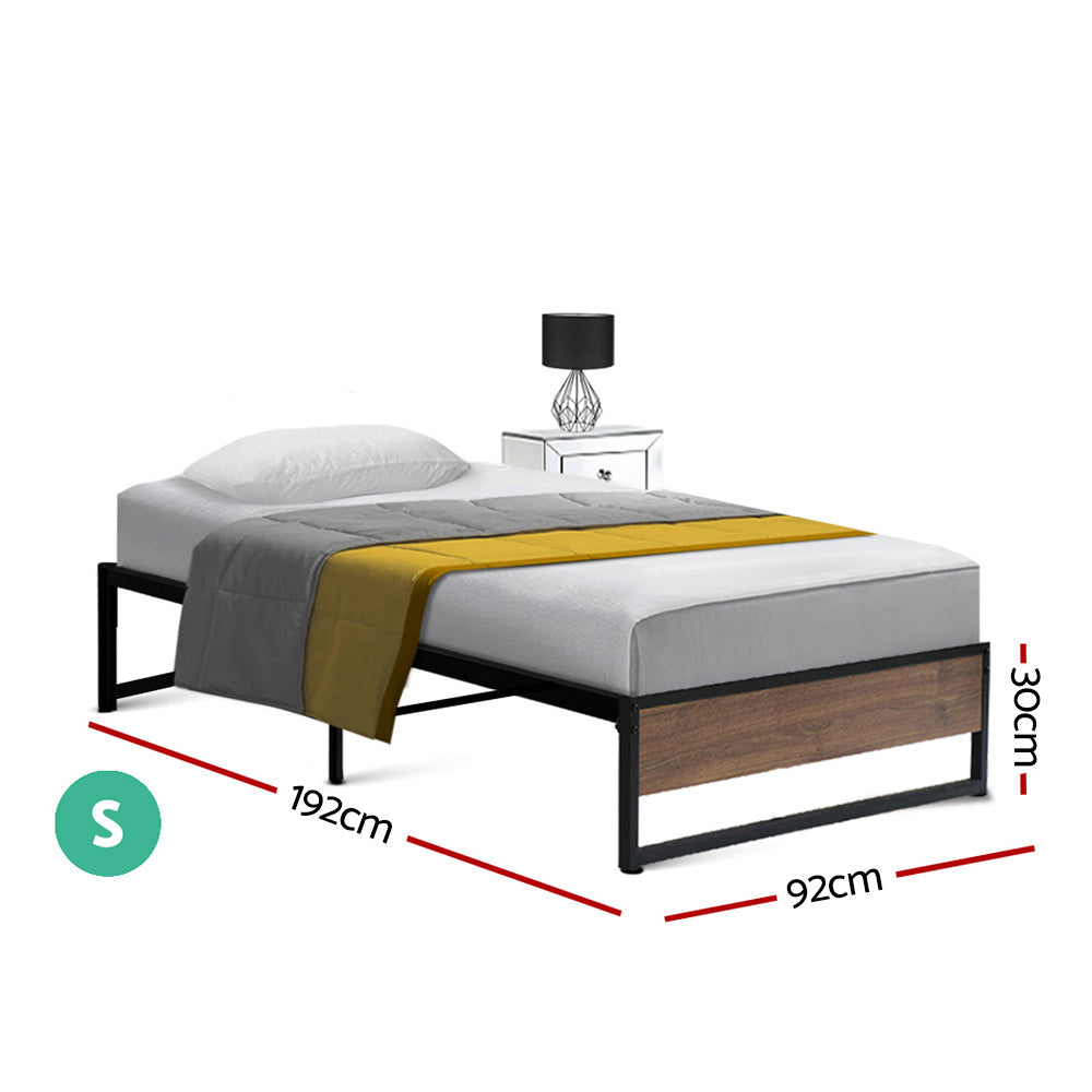 Oslo Metal Bed Frame – Black – Single