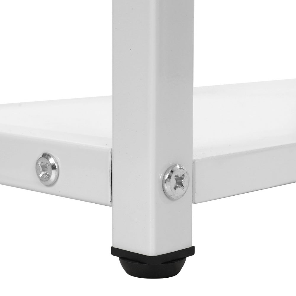 Callan Storage Desk with Drawers & Shelves – White – 120 cm