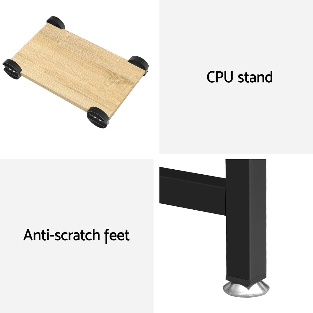 Meridian L-Shaped Computer Desk – Oak – 147 cm