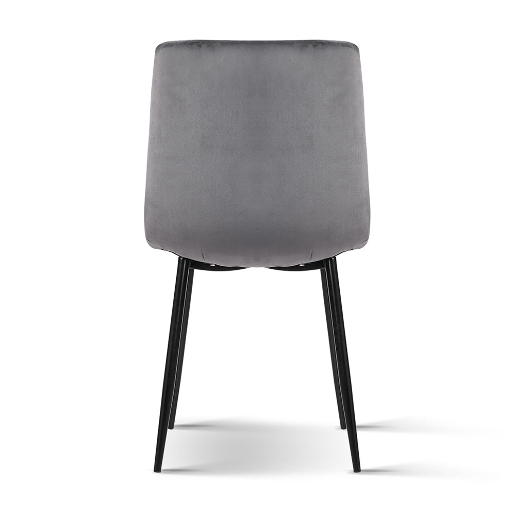 Marston Velvet Dining Chairs – Grey – Set of 4