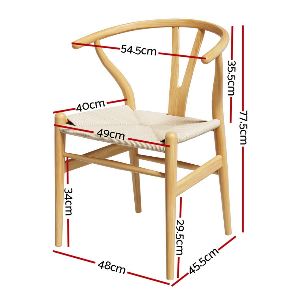 Haven Wishbone Dining Chairs – Natural – Set of 2