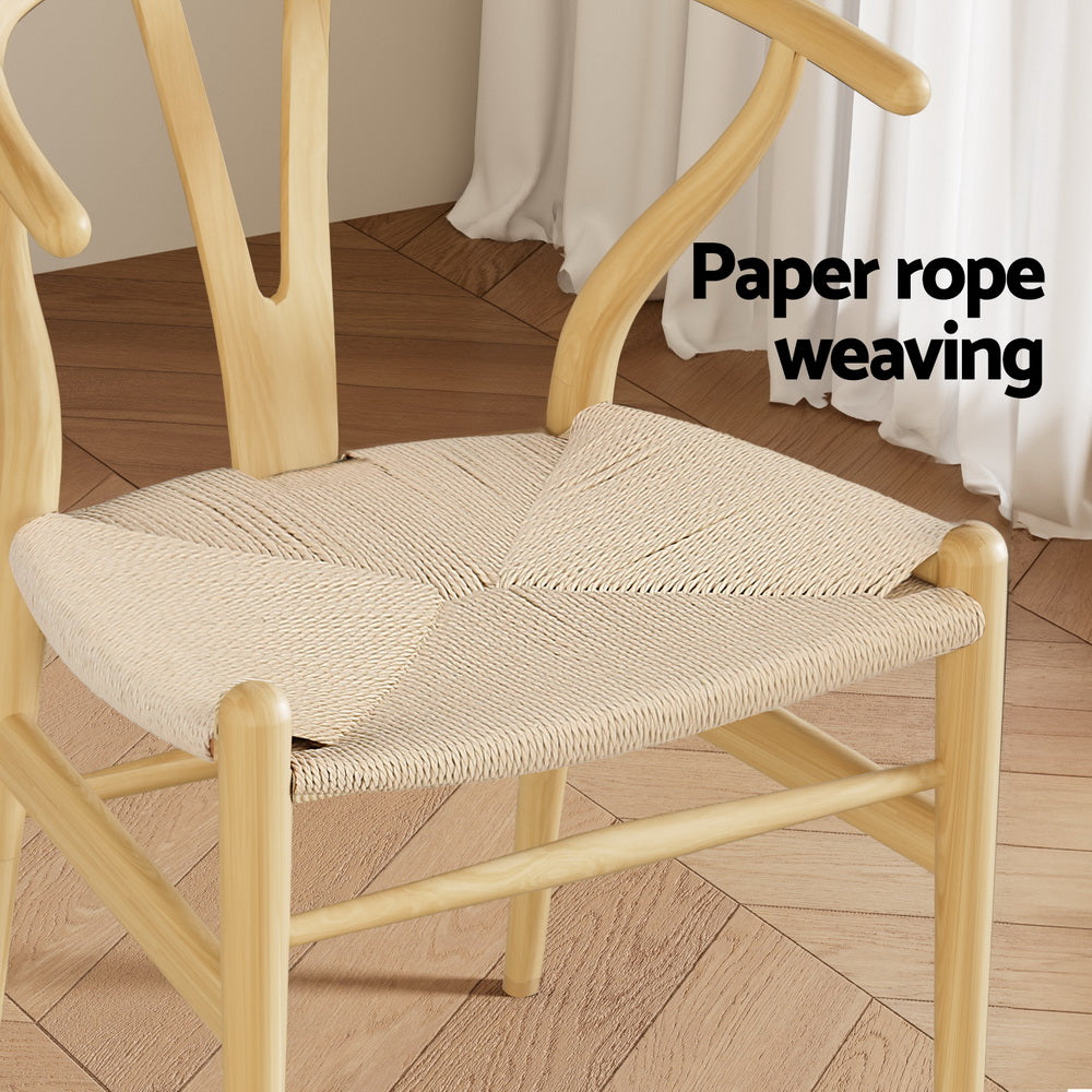Haven Wishbone Dining Chairs – Natural – Set of 2