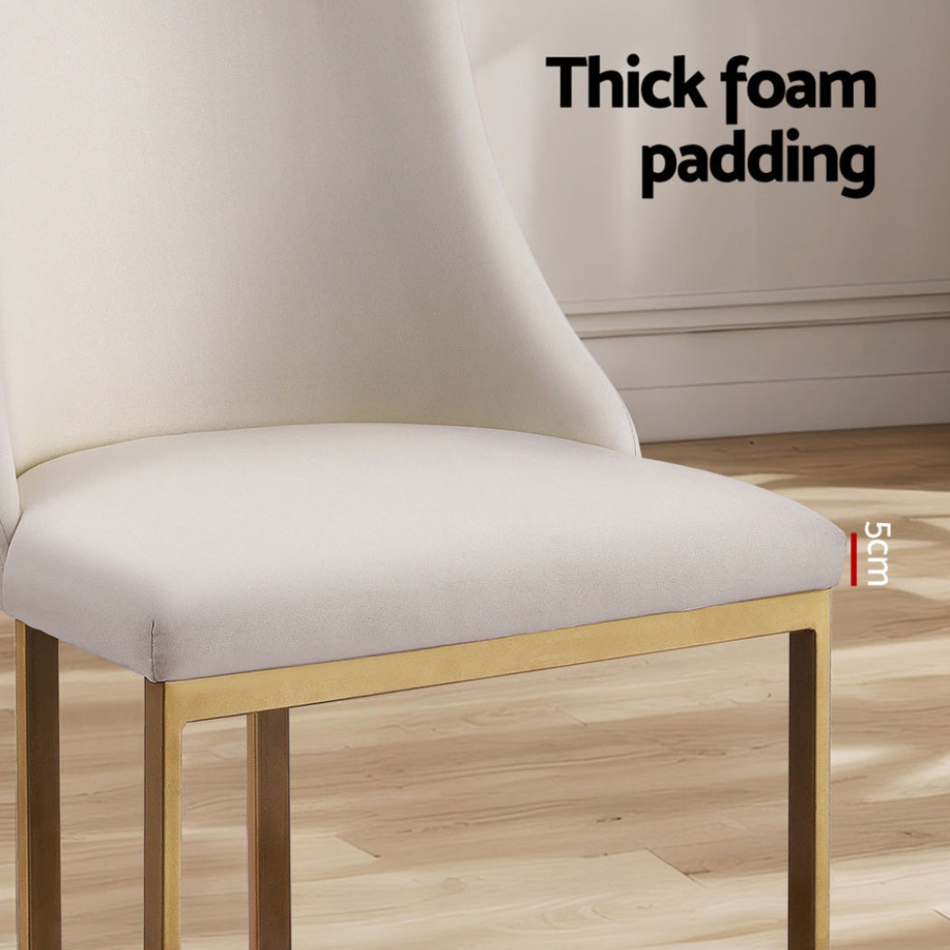 Hudson Linen Dining Chairs – Beige – Set of 4