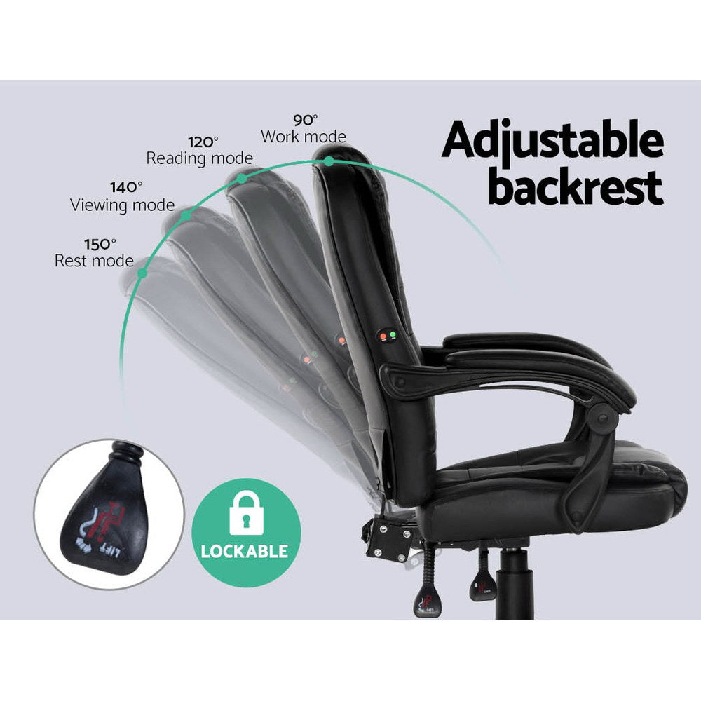 Carston Electric Massage Office Chair – Black