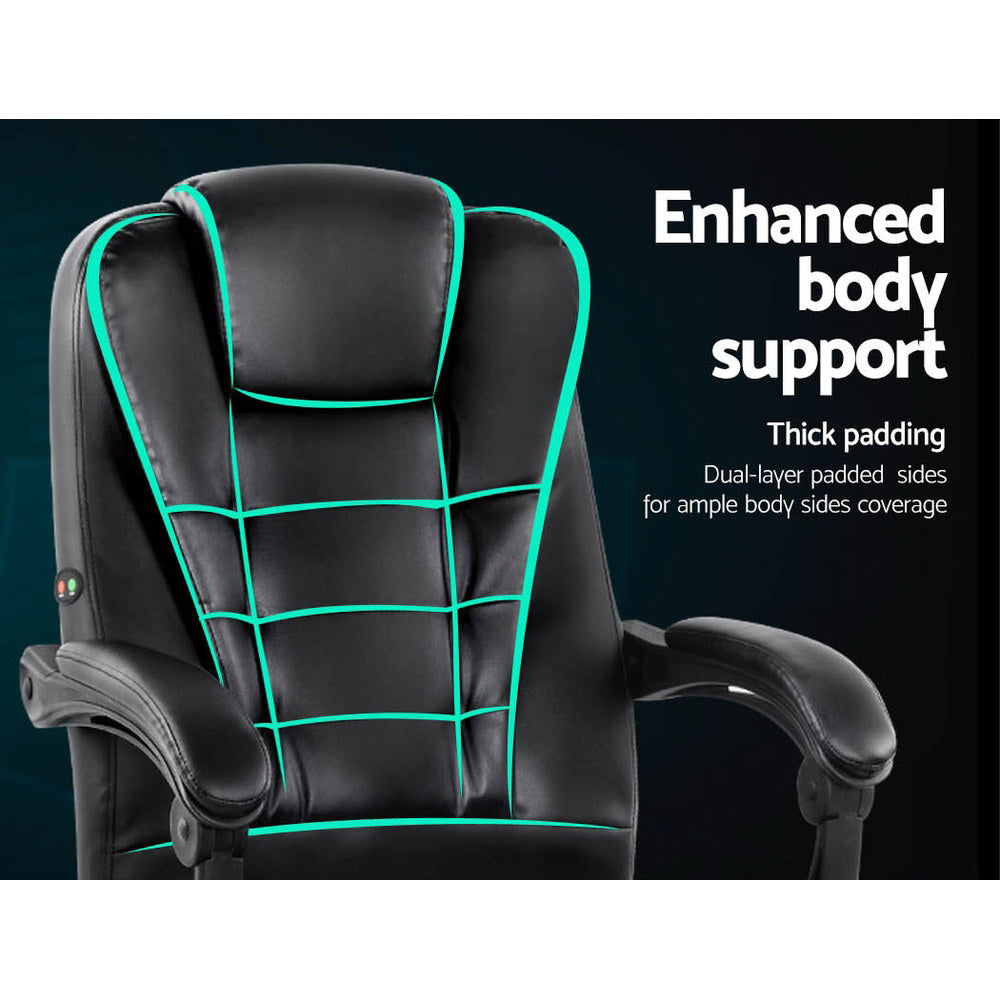 Carston Electric Massage Office Chair – Black