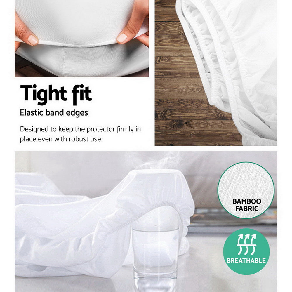 Bamboo Waterproof Mattress Protector - Double