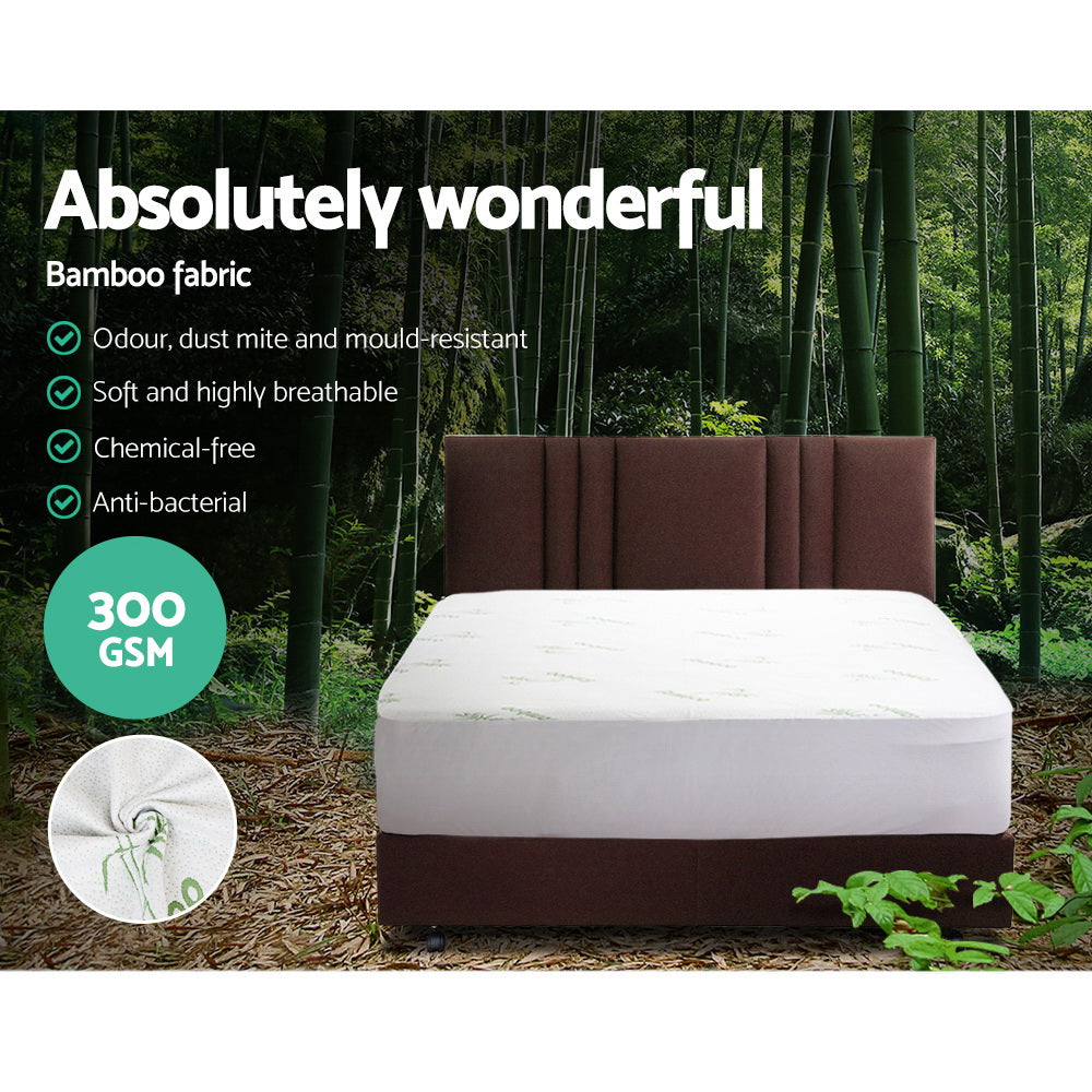 Bambara Bamboo Mattress Protector – White – King