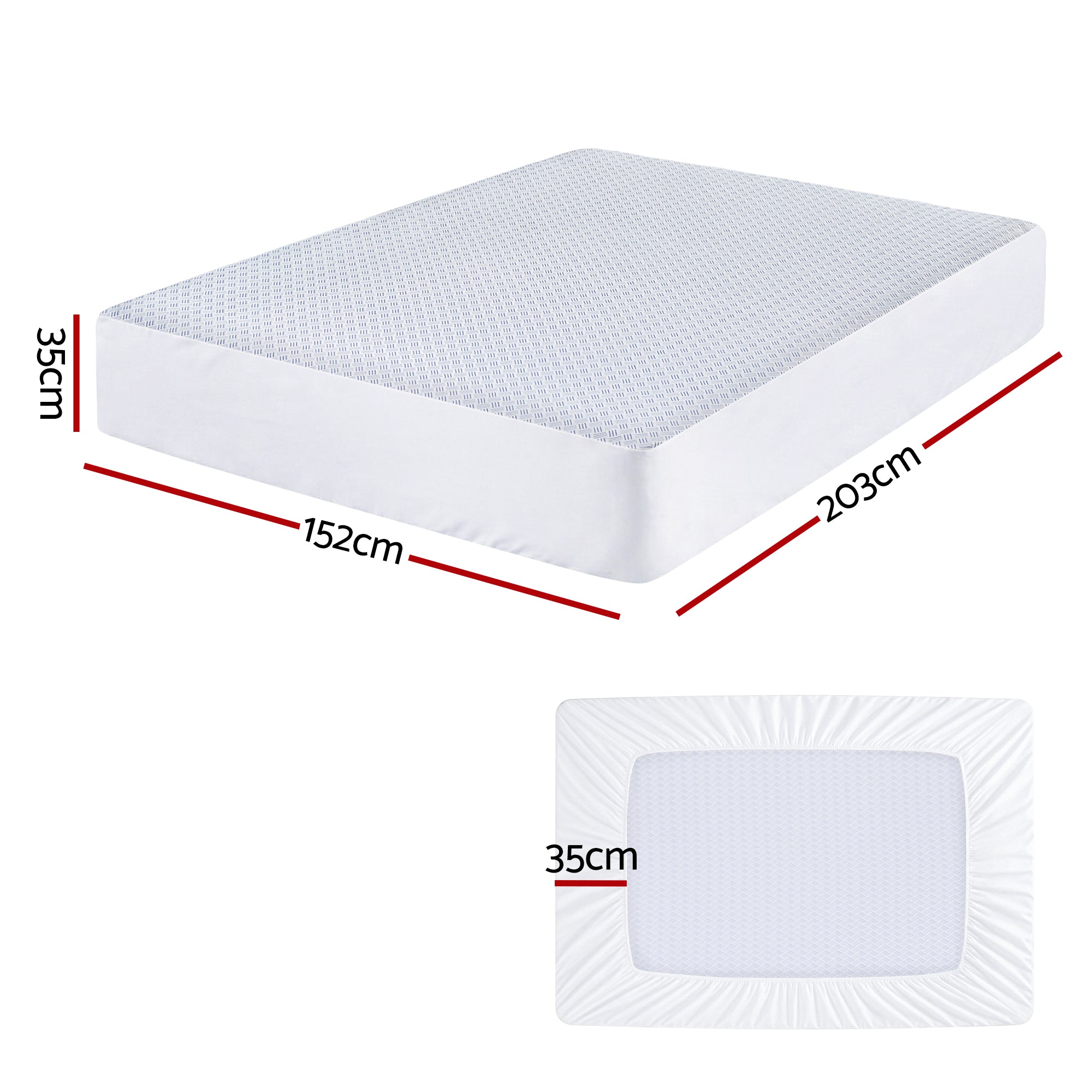 Therma Cooling Mattress Protector – White – Queen