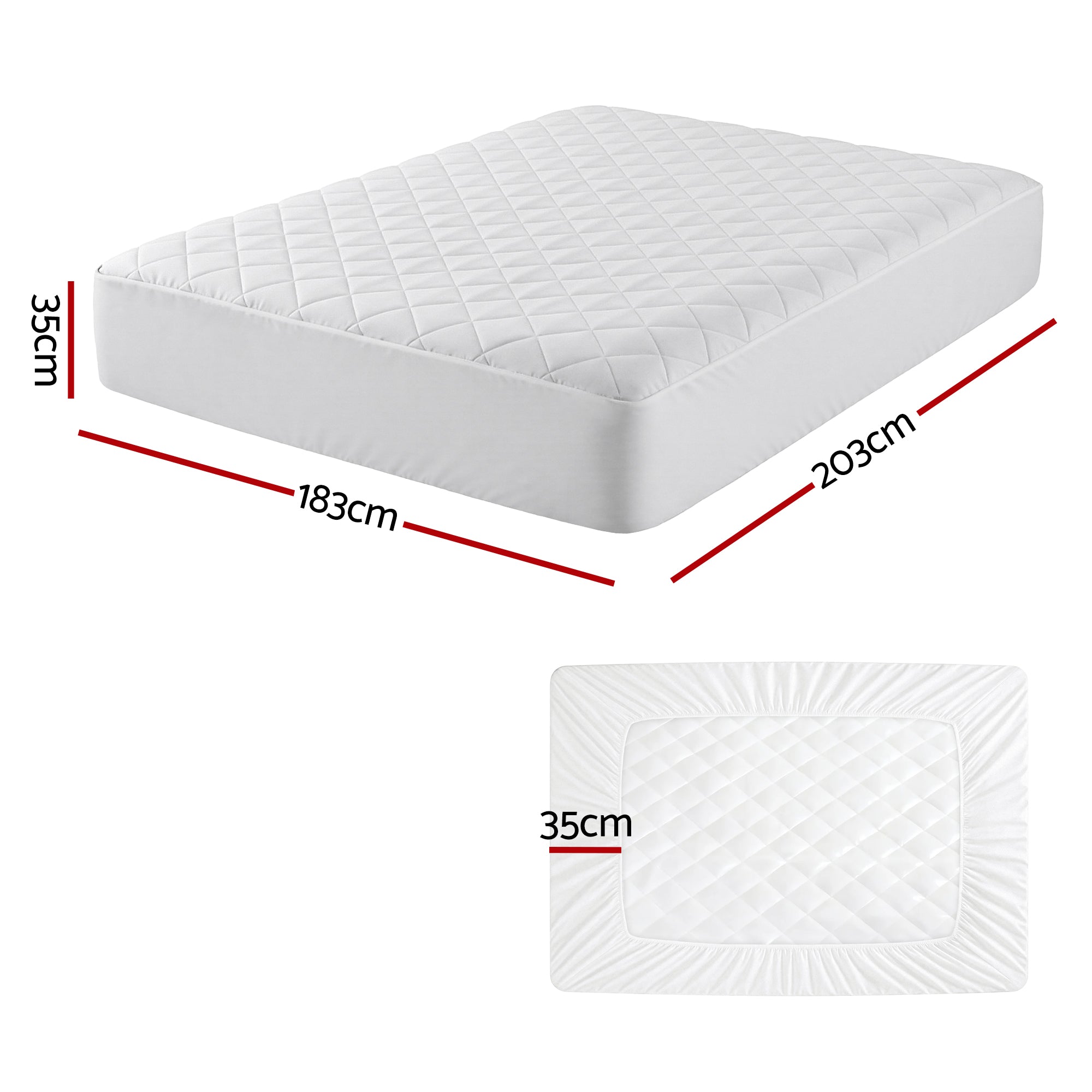 Calderon Cotton Quilted Mattress Protector – White – King