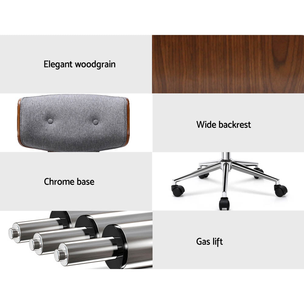 Bristol Wooden Office Chair – Grey – Adjustable Height