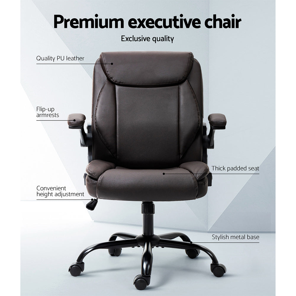 Executive Mid-Back Office Chair – Brown