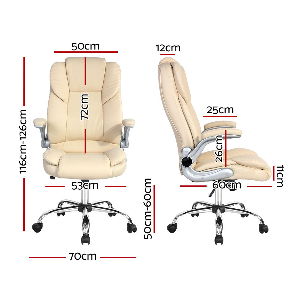 Kensington Executive Office Chair – Beige – Leather