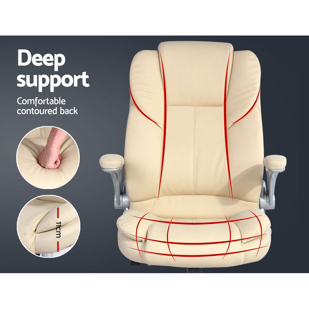 Kensington Executive Office Chair – Beige – Leather
