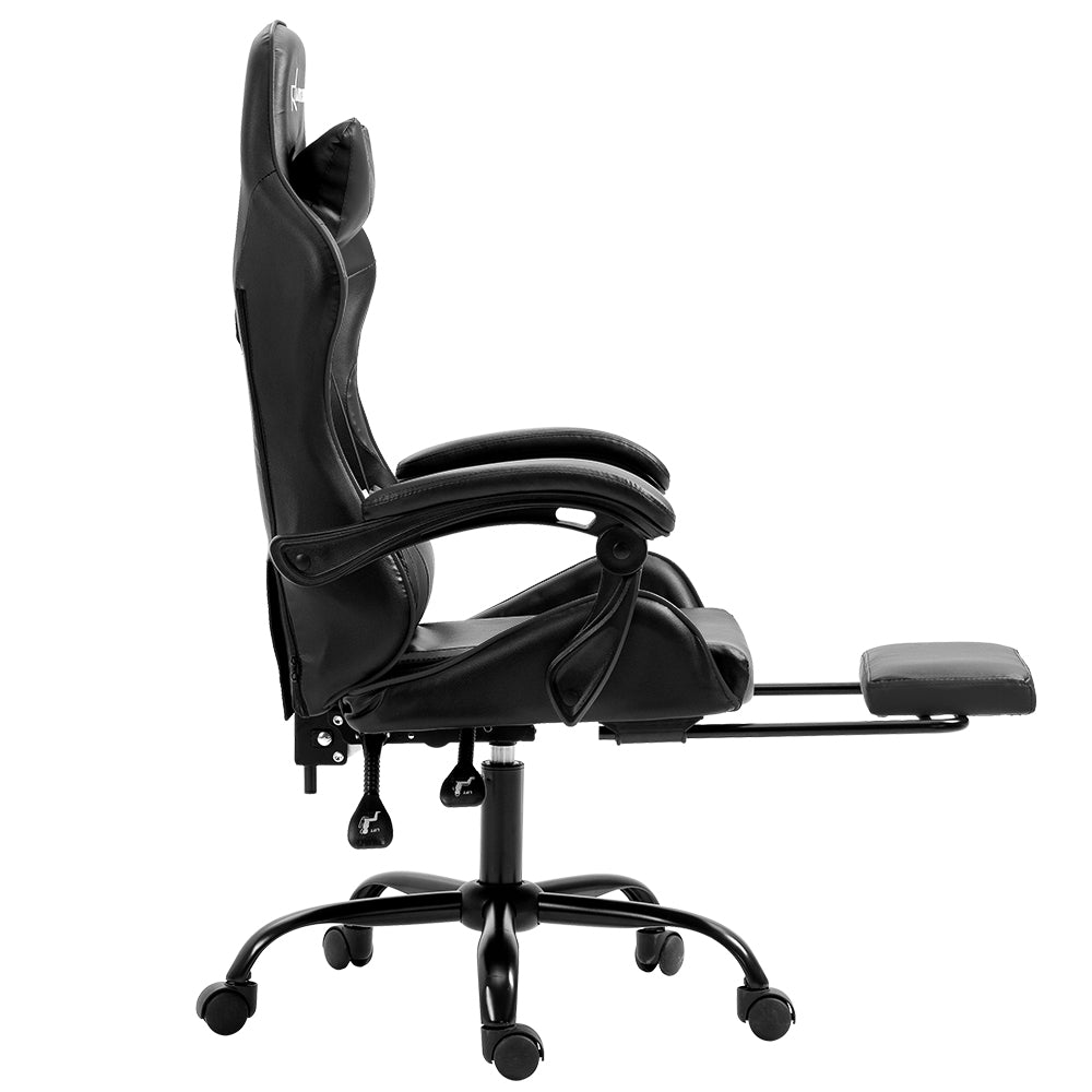 Executive Gaming Chair – Grey / Charcoal – With Footrest
