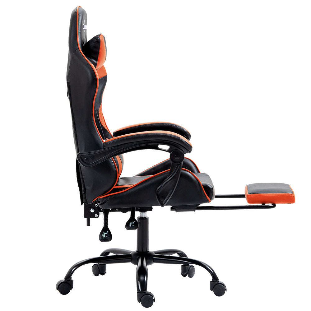 Comfy Gaming Executive Chair – Orange – With Footrest