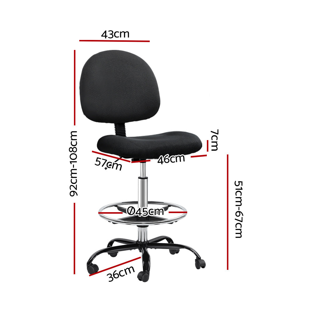 Altura Fabric Drafting Chair – Black