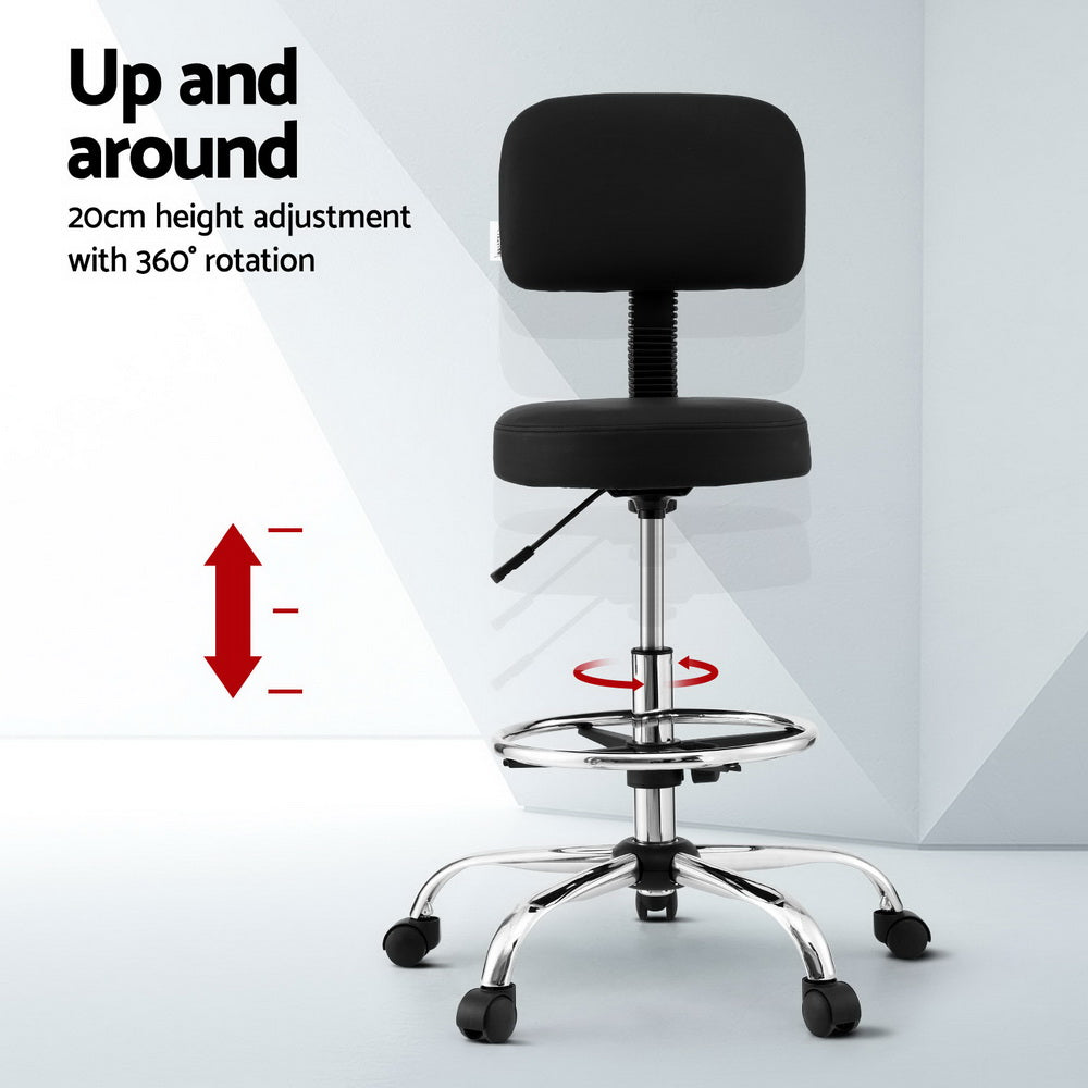 Parma Drafting Office Chair – Black – Standard