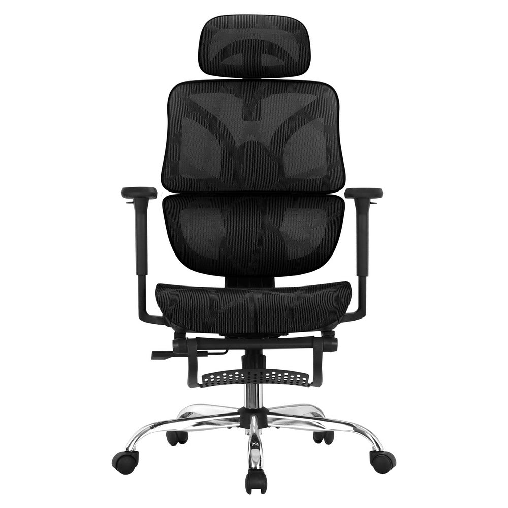 Zenith Ergonomic Office Chair with Footrest – Black – Standard