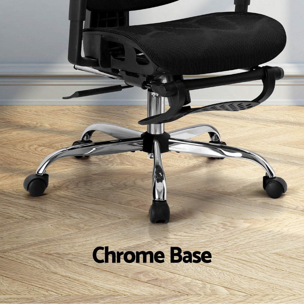 Zenith Ergonomic Office Chair with Footrest – Black – Standard