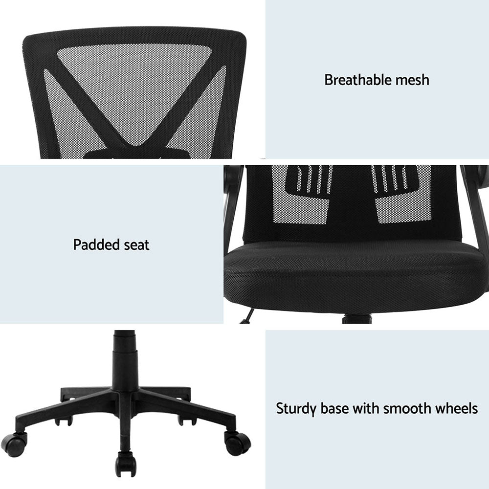 Rowan Mesh Office Chairs – Black – Set of 2