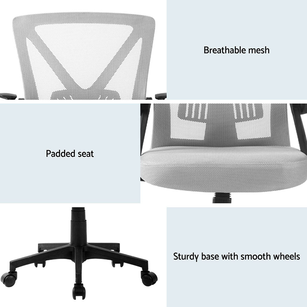 Rowan Mesh Office Chairs – Grey – Set of 2