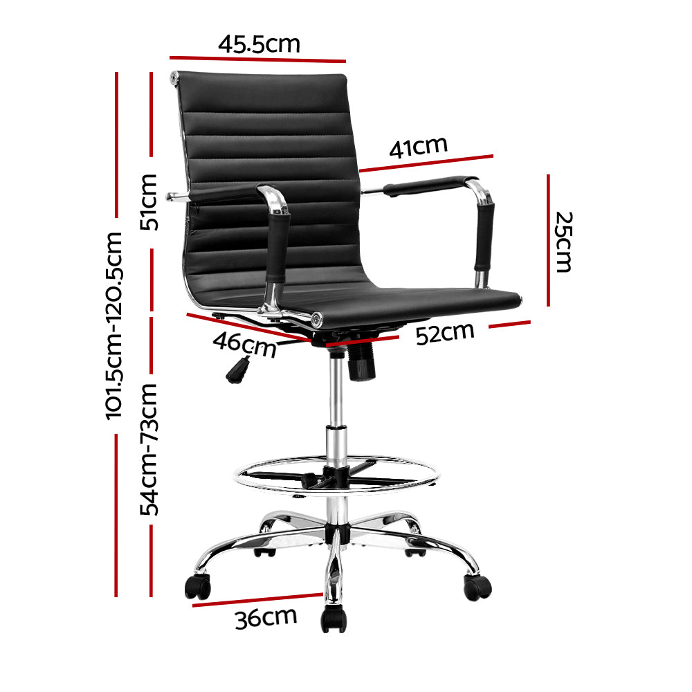 Sterling Leather Drafting Office Chair – Black