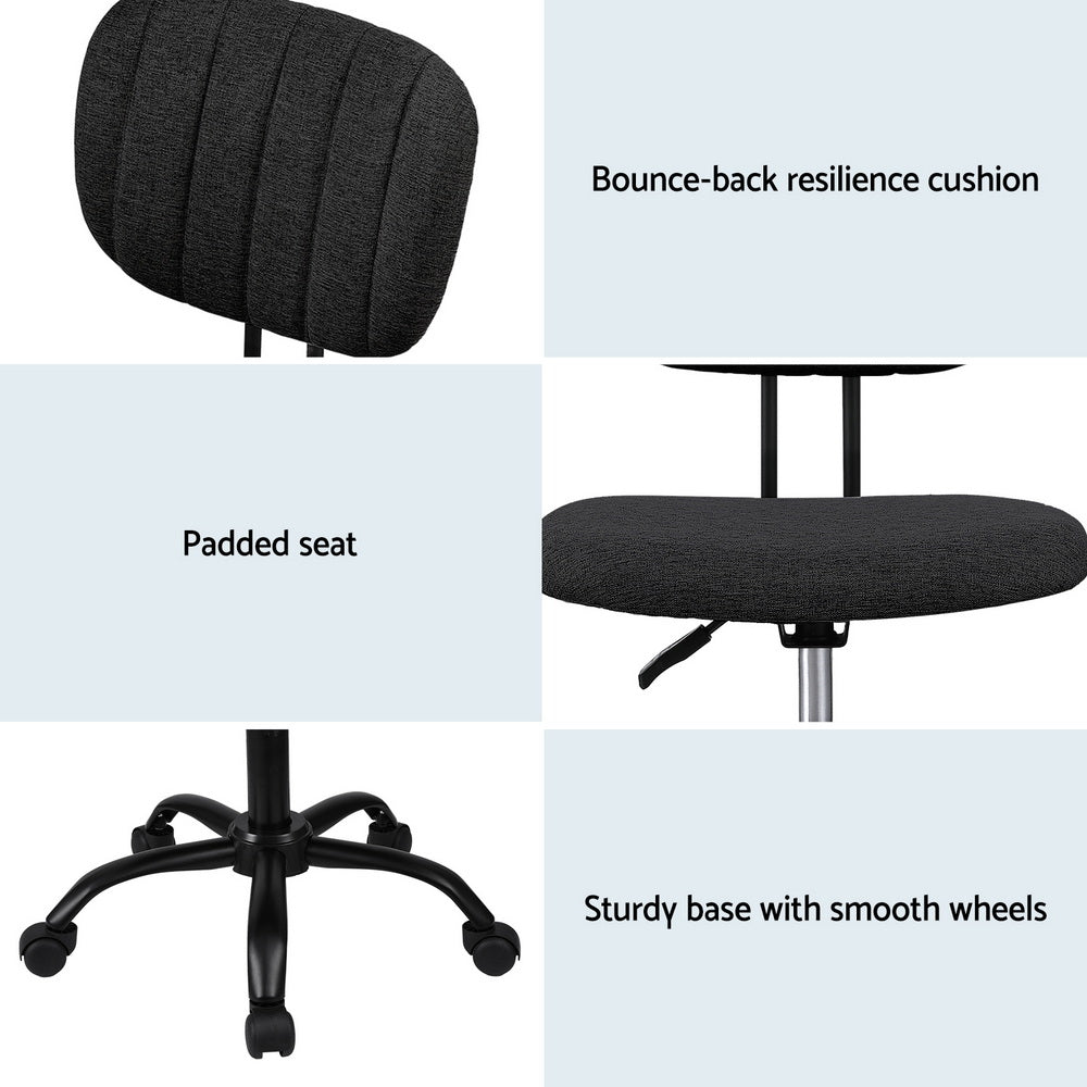 Hudson Armless Office Chair – Black
