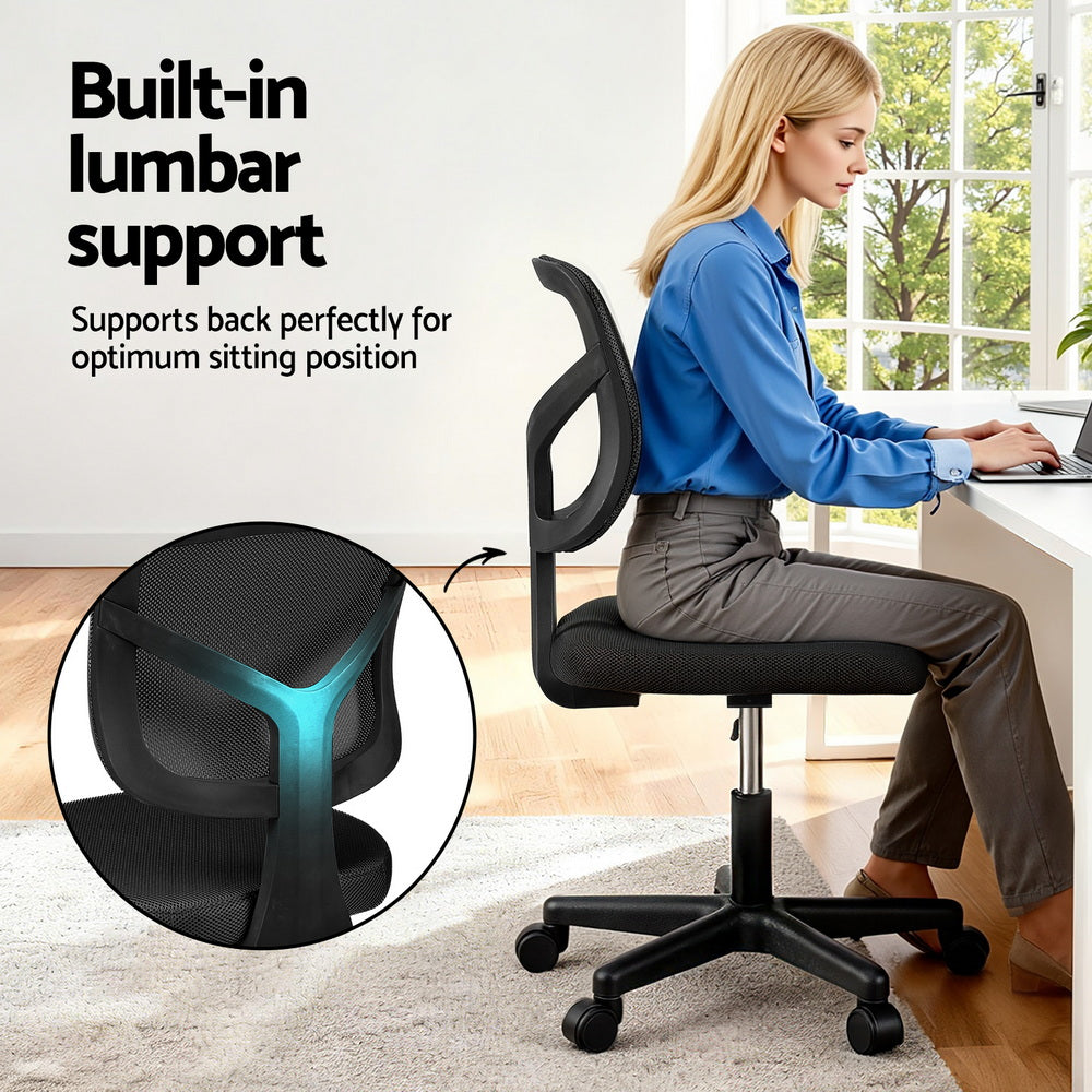Meridian Armless Office Chair – Black