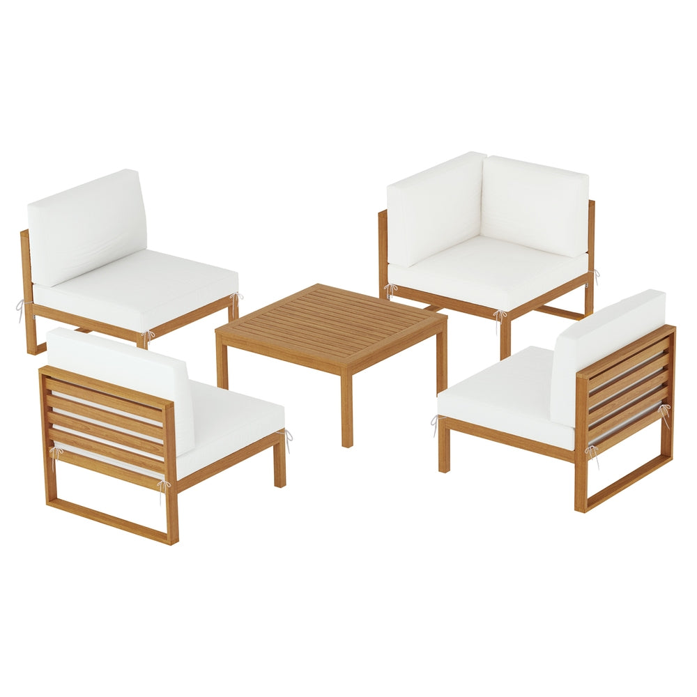 Nova 4 Seater Outdoor Sofa Set – Brown – 5 Piece