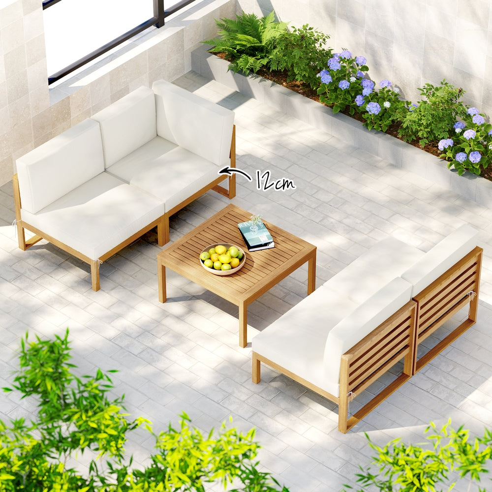 Nova 4 Seater Outdoor Sofa Set – Brown – 5 Piece