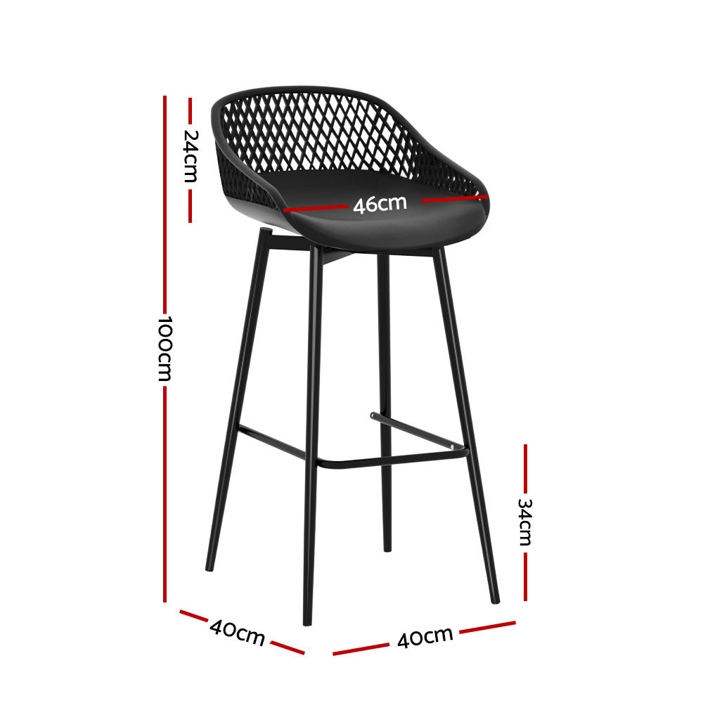 Valerio Outdoor Bar Stools – Black – Set of 4