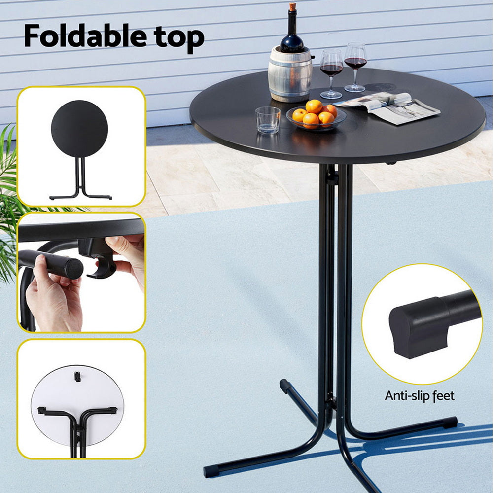 Linden Outdoor Bar Set – Black – 3 Piece