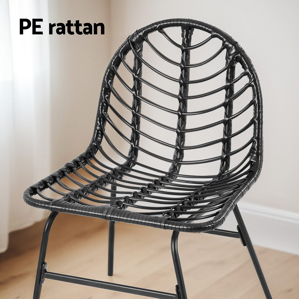 Nova Wicker Outdoor Chairs – Black – Set of 2