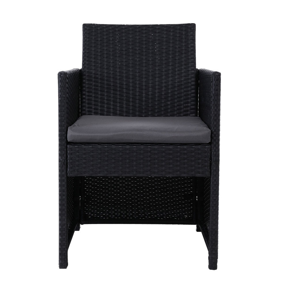 Rowan Outdoor Dining Chairs – Black – Set of 2