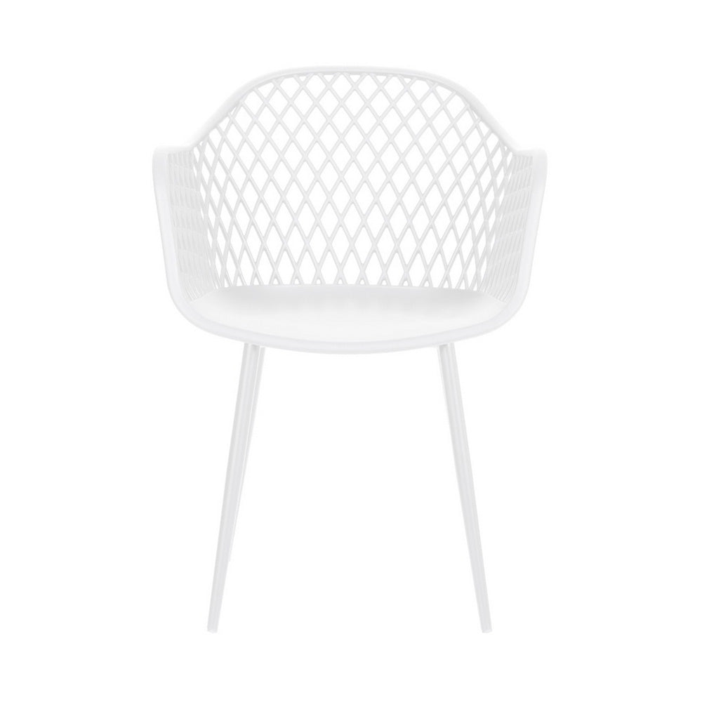 Nova Outdoor Lounge Chairs – White – Set of 4