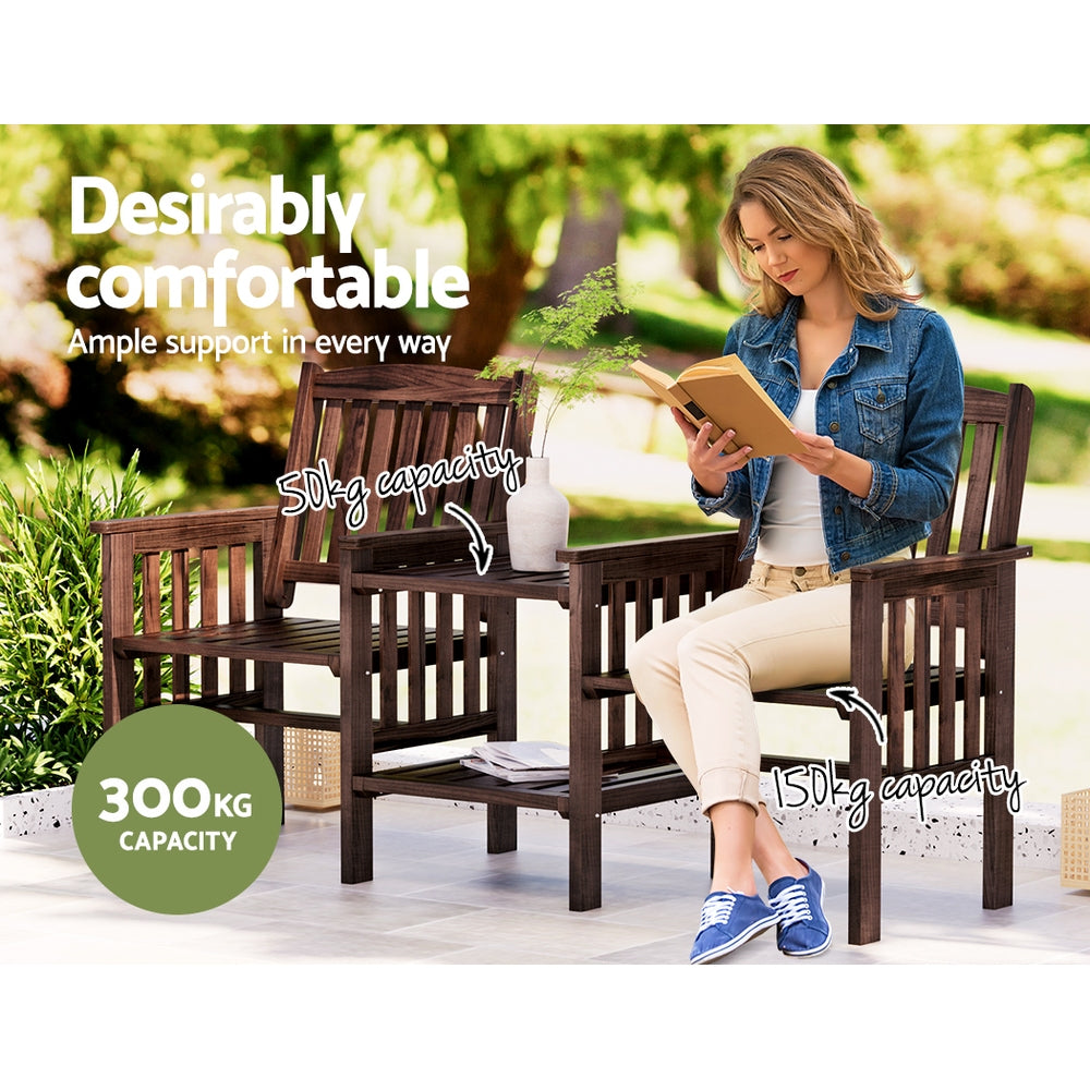 Alderon Garden Loveseat – Charcoal – 165 cm