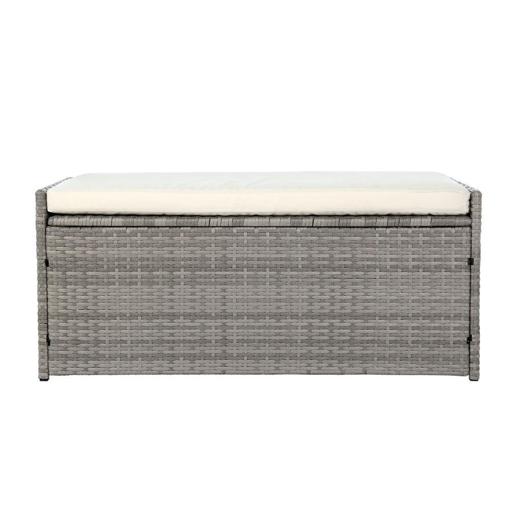 Santara Wicker Storage Bench – Grey – 102L