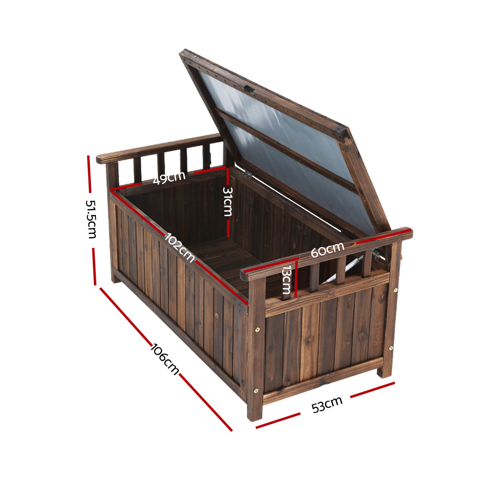 Meridian Outdoor Storage Bench – Charcoal – 106 cm