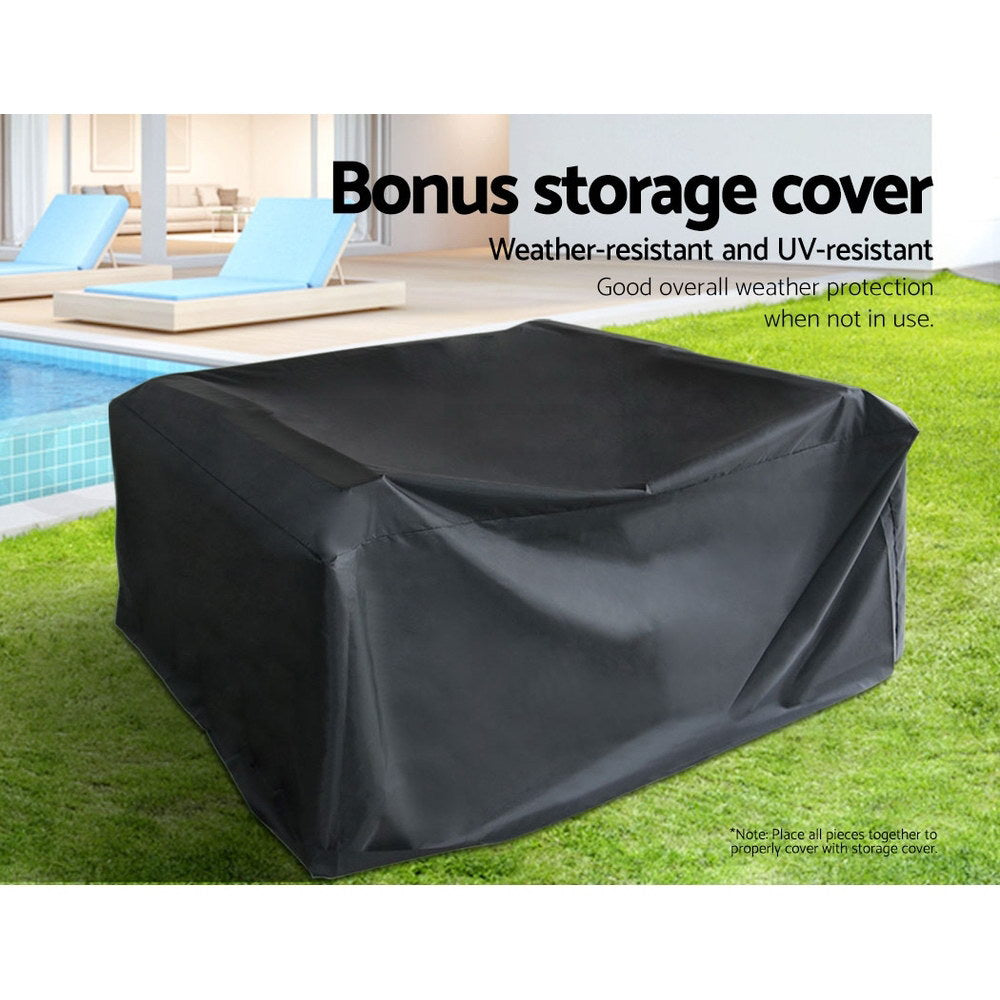 Linden Outdoor Sofa Set – Black – 4 Piece