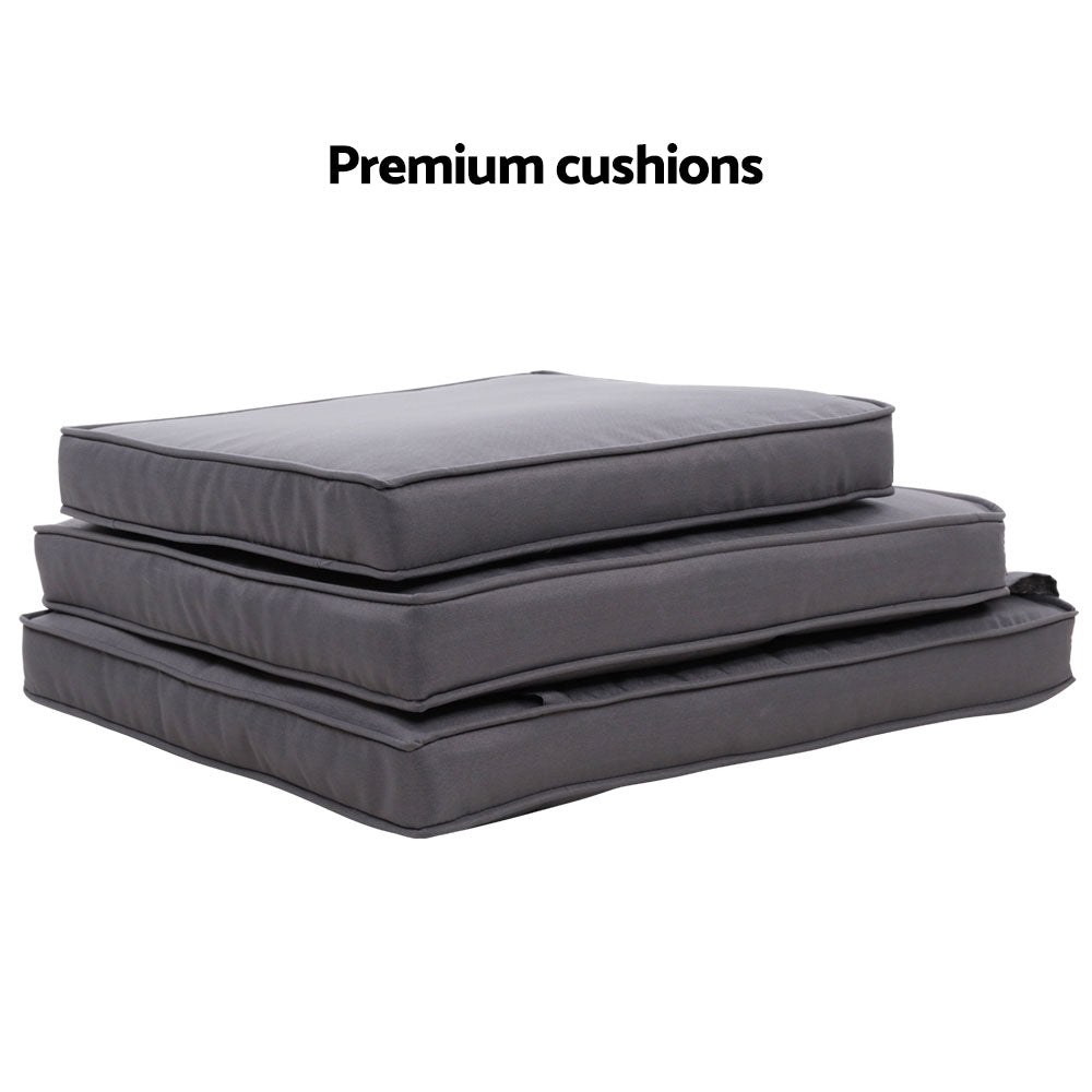 Serrano Outdoor Recliner Set – Black – 5 Piece