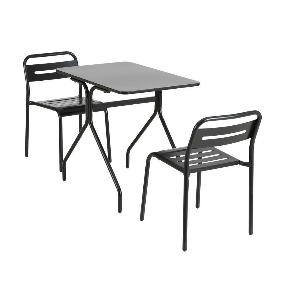 Nova Steel Bistro Set – Black – 3 Piece