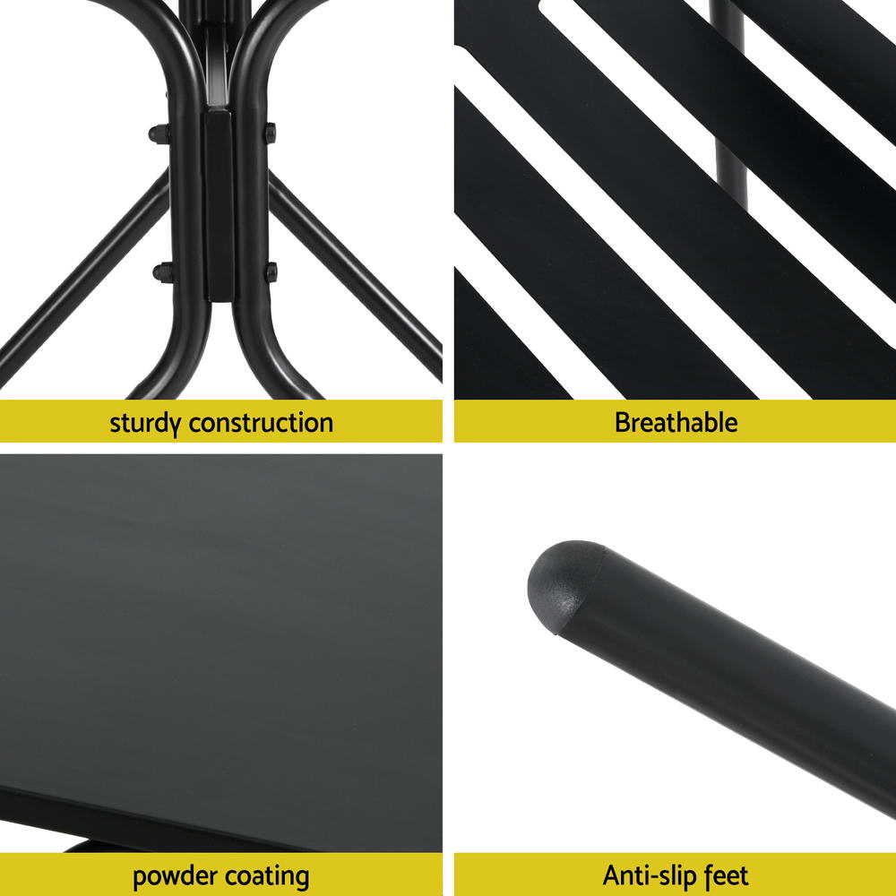 Nova Steel Bistro Set – Black – 3 Piece
